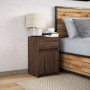 Nightstand with LED lights made of engineered oak wood in brown. by , Nightstands - Ref: Foro24-852010, Price: 55,22 €, Disco...