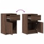 Nightstand with LED lights made of engineered oak wood in brown. by , Nightstands - Ref: Foro24-852010, Price: 55,22 €, Disco...