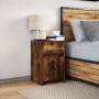 Nightstand with smoked oak engineered wood and LED lights by , Nightstands - Ref: Foro24-852006, Price: 53,63 €, Discount: %