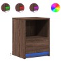 Nightstand with LED lights made of engineered oak wood in brown. by , Nightstands - Ref: Foro24-852031, Price: 49,20 €, Disco...