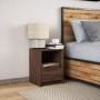 Nightstand with LED lights made of engineered oak wood in brown. by , Nightstands - Ref: Foro24-852031, Price: 49,20 €, Disco...