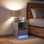 Mesita de noche con luces LED madera ingeniería gris hormigón de , Mesitas de noche - Ref: Foro24-852025, Precio: 47,80 €, De...