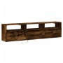 Wall-mounted TV unit with LED in smoked oak, 180x31x45 cm. by , TV Furniture - Ref: Foro24-3307944, Price: 171,54 €, Discount: %