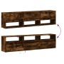 Wall-mounted TV unit with LED in smoked oak, 180x31x45 cm. by , TV Furniture - Ref: Foro24-3307944, Price: 171,54 €, Discount: %