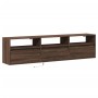 Wall-mounted TV unit with LED in brown oak, 180x31x45 cm. by , TV Furniture - Ref: Foro24-3307946, Price: 177,14 €, Discount: %