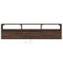 Wall-mounted TV unit with LED in brown oak, 180x31x45 cm. by , TV Furniture - Ref: Foro24-3307946, Price: 177,14 €, Discount: %