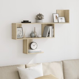 Engineered oak Sonoma wood wall shelf 100x15x70 cm by , Shelves and shelves - Ref: Foro24-853193, Price: 31,76 €, Discount: %