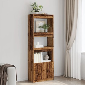 Tall wooden sideboard with aged engineered wood, 63x33x180 cm. by , Bookcases and shelves - Ref: Foro24-3309607, Price: 131,9...