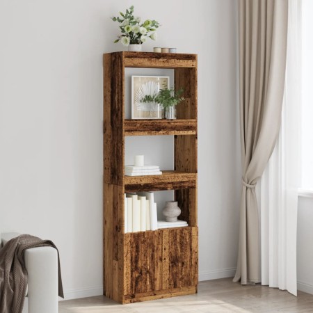 Tall wooden sideboard with aged engineered wood, 63x33x180 cm. by , Bookcases and shelves - Ref: Foro24-3309607, Price: 108,9...