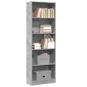 Estantería de madera de ingeniería gris hormigón 60x24x176 cm de , Librerías y estanterías - Ref: Foro24-857824, Precio: 70,9...