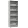 Estantería de madera de ingeniería gris hormigón 60x24x176 cm de , Librerías y estanterías - Ref: Foro24-857824, Precio: 70,9...