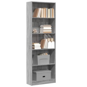 Ingenieurholzregal in Sonoma-Grau 60x24x176 cm von , Bücherregale und Regale - Ref: Foro24-857826, Preis: 72,99 €, Rabatt: %