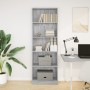 Engineered wood bookshelf in Sonoma gray, 60x24x176 cm. by , Bookcases and shelves - Ref: Foro24-857826, Price: 72,99 €, Disc...