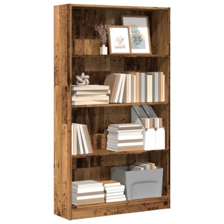 Engineered wood bookshelf in aged color, 80x24x143 cm by , Bookcases and shelves - Ref: Foro24-857851, Price: 68,22 €, Discou...