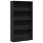 Engineered wood black shelf 80x24x143 cm by , Bookcases and shelves - Ref: Foro24-857845, Price: 71,83 €, Discount: %