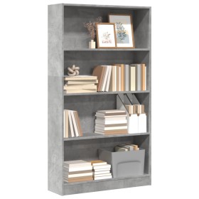 Estantería de madera de ingeniería gris hormigón 80x24x143 cm de , Librerías y estanterías - Ref: Foro24-857847, Precio: 68,9...