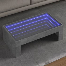 Coffee table with Infinity LED concrete gray 90x50x30 cm by , Coffee table - Ref: Foro24-847619, Price: 110,47 €, Discount: %