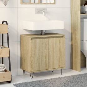 Engineered wood bathroom cabinet in Sonoma oak, 58x33x60 cm. by , Bathroom furniture - Ref: Foro24-849674, Price: 56,45 €, Di...