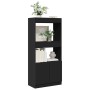 Aparador de madera de ingeniería negro 63x33x140 cm de , Librerías y estanterías - Ref: Foro24-855107, Precio: 85,80 €, Descu...