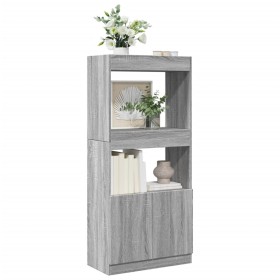 Aparador de madera de ingeniería gris Sonoma 63x33x140 cm de , Librerías y estanterías - Ref: Foro24-855111, Precio: 86,99 €,...