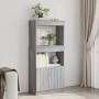 Aparador de madera de ingeniería gris Sonoma 63x33x140 cm de , Librerías y estanterías - Ref: Foro24-855111, Precio: 90,41 €,...