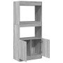 Aparador de madera de ingeniería gris Sonoma 63x33x140 cm de , Librerías y estanterías - Ref: Foro24-855111, Precio: 90,41 €,...