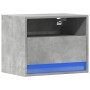 Wall-mounted bedside table with LED lights in concrete gray by , Nightstands - Ref: Foro24-852067, Price: 54,26 €, Discount: %