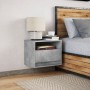 Wall-mounted bedside table with LED lights in concrete gray by , Nightstands - Ref: Foro24-852067, Price: 54,26 €, Discount: %