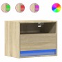 Wall-mounted bedside table with LED lights Sonoma oak by , Nightstands - Ref: Foro24-852065, Price: 54,26 €, Discount: %