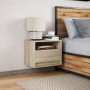 Wall-mounted bedside table with LED lights Sonoma oak by , Nightstands - Ref: Foro24-852065, Price: 54,26 €, Discount: %