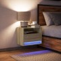 Wall-mounted bedside table with LED lights Sonoma oak by , Nightstands - Ref: Foro24-852065, Price: 54,26 €, Discount: %