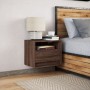 Wall-mounted bedside table with LED lights in brown oak by , Nightstands - Ref: Foro24-852073, Price: 55,89 €, Discount: %