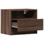 Wall-mounted bedside table with LED lights in brown oak by , Nightstands - Ref: Foro24-852073, Price: 55,89 €, Discount: %