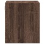 Wall-mounted bedside table with LED lights in brown oak by , Nightstands - Ref: Foro24-852073, Price: 55,89 €, Discount: %