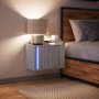 Wall-mounted bedside table with LED lights in Sonoma gray by , Nightstands - Ref: Foro24-852099, Price: 44,35 €, Discount: %