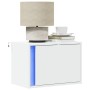 Wall-mounted bedside tables with LED lights 2 units white by , Nightstands - Ref: Foro24-852090, Price: 75,89 €, Discount: %