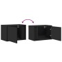 Mesitas de noche de pared con luces LED 2 unidades negro de , Mesitas de noche - Ref: Foro24-852092, Precio: 75,89 €, Descuen...