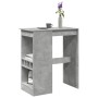 Tall table with shelves in gray wood and concrete 90x47.5x103.5 cm by , Kitchen and dining tables - Ref: Foro24-854340, Price...