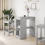 Tall table with shelves in gray wood and concrete 90x47.5x103.5 cm by , Kitchen and dining tables - Ref: Foro24-854340, Price...