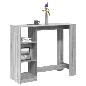 Hohes Tisch mit grauem Sonoma-Regal 124x46x103,5 cm von , Küchen- und Esstische - Ref: Foro24-854396, Preis: 87,39 €, Rabatt: %