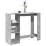 Bar-Tisch mit Regal aus grauem Holz und Beton 124x46x103,5 cm. von , Küchen- und Esstische - Ref: Foro24-854394, Preis: 97,50...