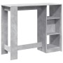 Bar-Tisch mit Regal aus grauem Holz und Beton 124x46x103,5 cm. von , Küchen- und Esstische - Ref: Foro24-854394, Preis: 97,50...