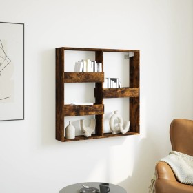 Engineered wood smoked oak wall cabinet 80x15x80 cm by , Shelves and shelves - Ref: Foro24-854548, Price: 44,81 €, Discount: %