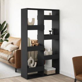 Engineered wood black room divider 100x33x175 cm by , Bookcases and shelves - Ref: Foro24-3309574, Price: 134,99 €, Discount: %