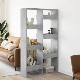 Wooden gray concrete room divider