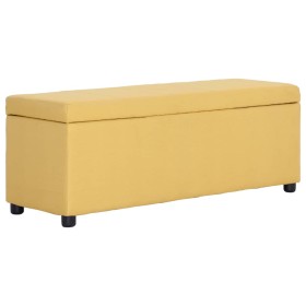 Bank with storage space 116 cm yellow polyester