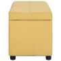 Bank with storage space 116 cm yellow polyester by , Benches for halls and storage - Ref: Foro24-281324, Price: 160,53 €, Dis...