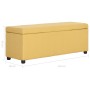 Bank with storage space 116 cm yellow polyester by , Benches for halls and storage - Ref: Foro24-281324, Price: 160,53 €, Dis...