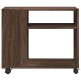 Mesa auxiliar con ruedas madera roble marrón 70x35x60 cm de , Mesas auxiliares - Ref: Foro24-853152, Precio: 53,01 €, Descuen...