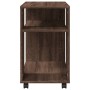 Mesa auxiliar con ruedas madera roble marrón 70x35x60 cm de , Mesas auxiliares - Ref: Foro24-853152, Precio: 53,01 €, Descuen...